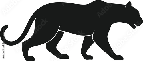 Silhouette of a Panther Walking with Grace