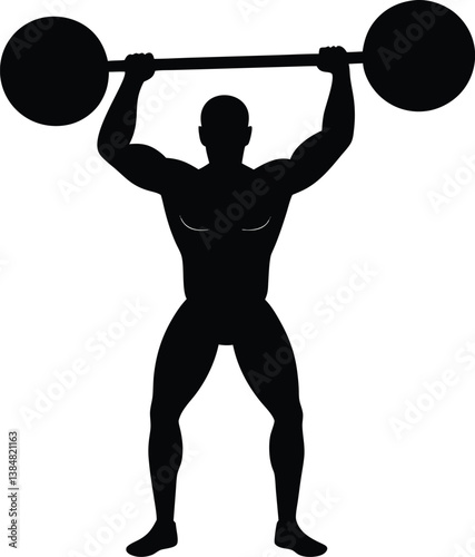 silhouette of a man lifting weights