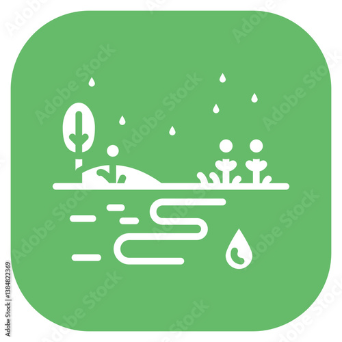 Monsoon Scenery Vector Icon
