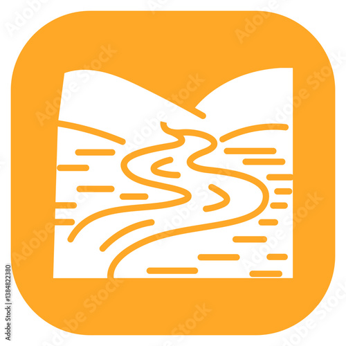 Monsoon Riverscape Vector Icon