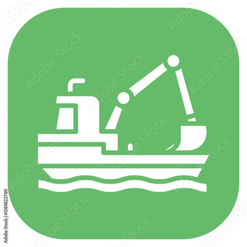 Coastal Dredger Vector Icon