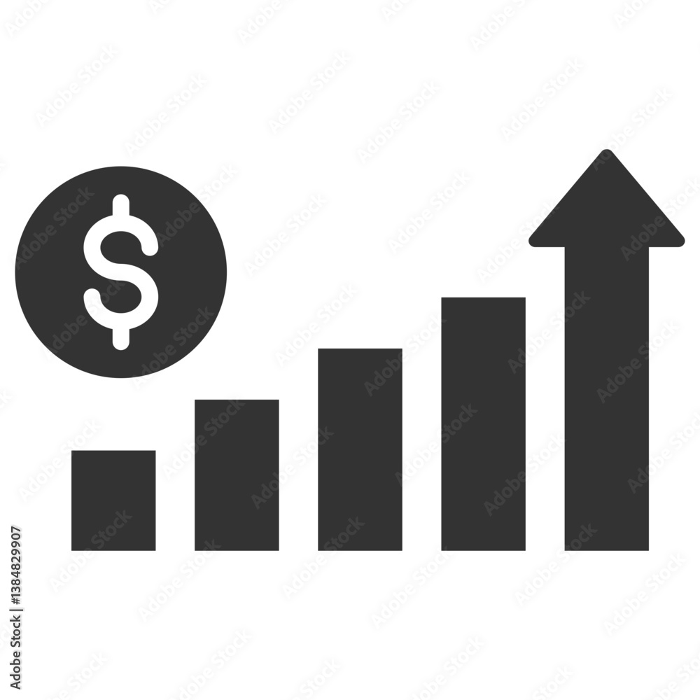 Growth Glyph Icon Growth Glyph Icon