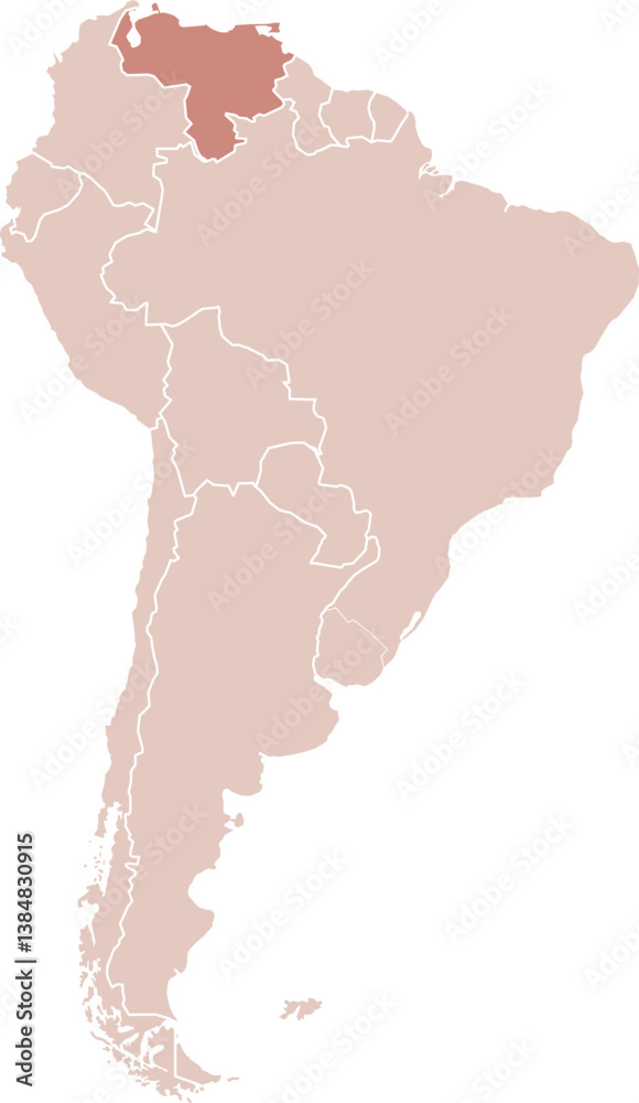 Obraz premium Venezuela map illustration of South America