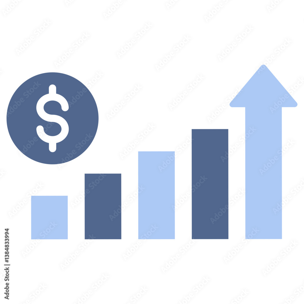 Growth Flat Blue Icon Growth Flat Blue Icon