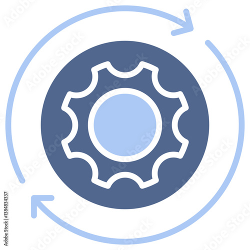 Process Flat Blue Icon