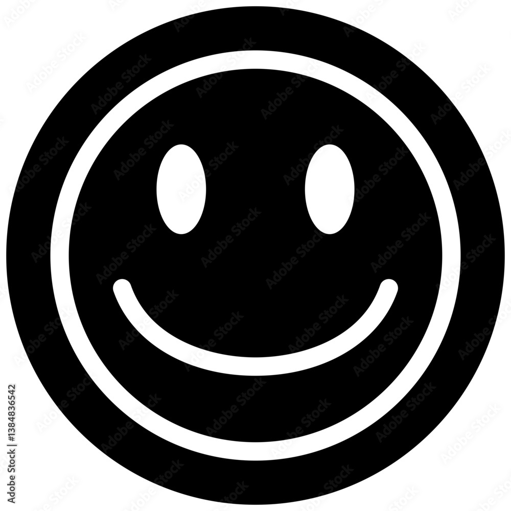 Fototapeta premium Slightly Smiling Face Icon