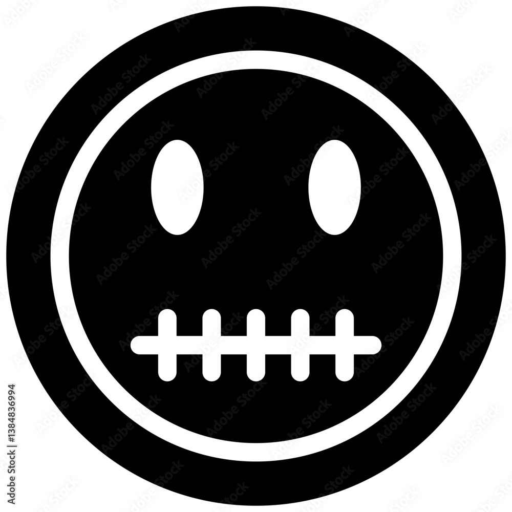 Fototapeta premium Zipper Mouth Face Icon