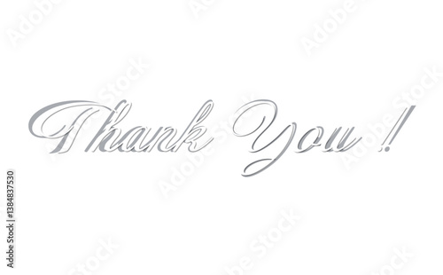 手書き風のおしゃれなThank You !（ありがとう！）の文字（カリグラフィー）
