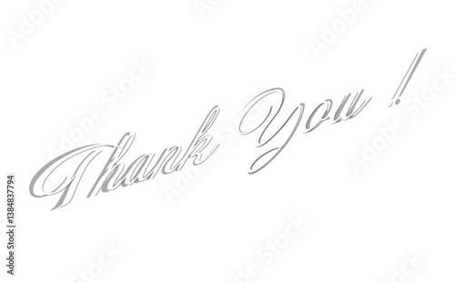 手書き風のおしゃれなThank You !（ありがとう！）の文字（カリグラフィー）
