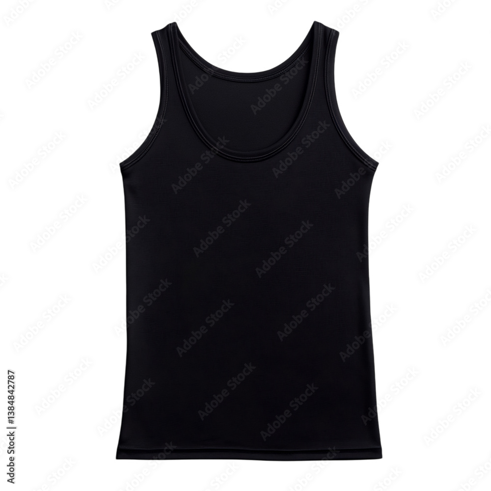 Simple Black Racerback Tank Top Isolated on Transparent Background