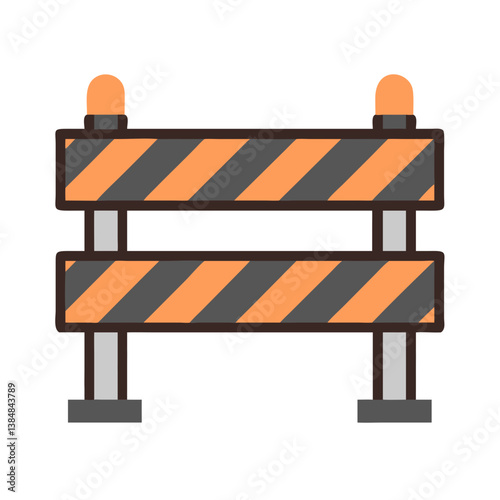  Construction Barricade Design Icon for Site Safety