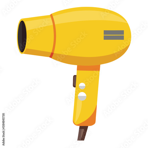 Hair dryer isolated vector art illustration