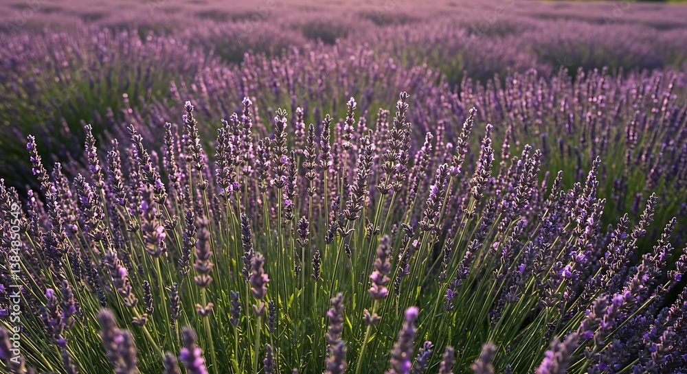 Naklejka premium Lavender's Golden Hour AI Generated