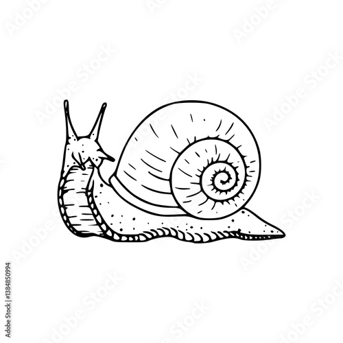 detailed drawing of snail