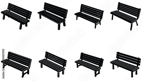 Bench Vector Shilhouette Bundle Set Collection