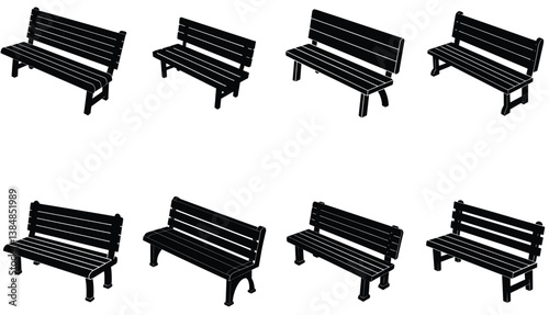Bench Vector Shilhouette Bundle Set Collection