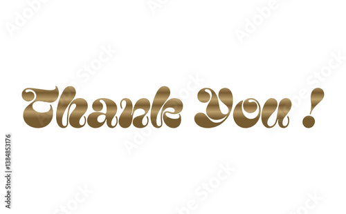 おしゃれなThank You !（ありがとう！）の文字のロゴマーク
