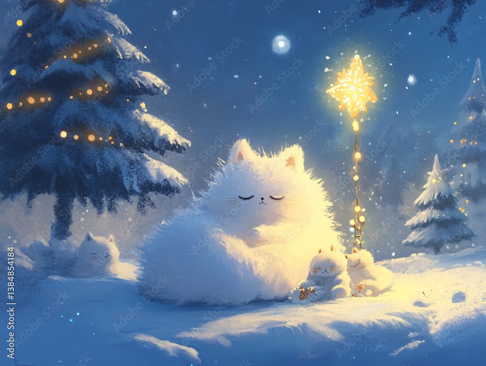 christmas tree with snow