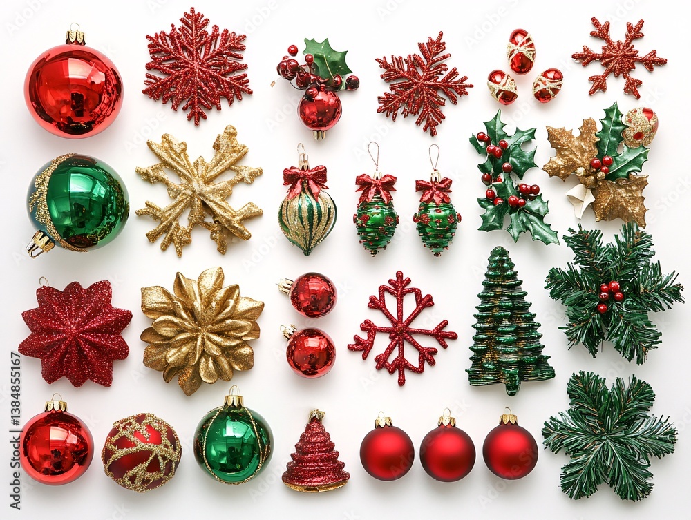 set of christmas decorations