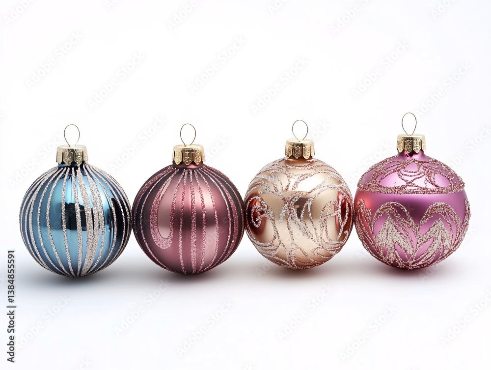 christmas balls on white background