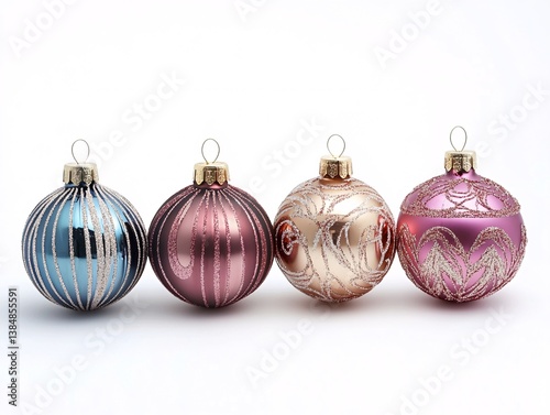 christmas balls on white background