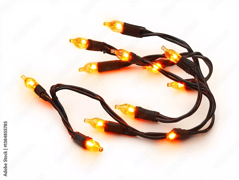 christmas lights isolated on white