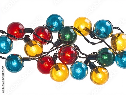 Obraz na płótnie colorful christmas lights isolated on white w salonie