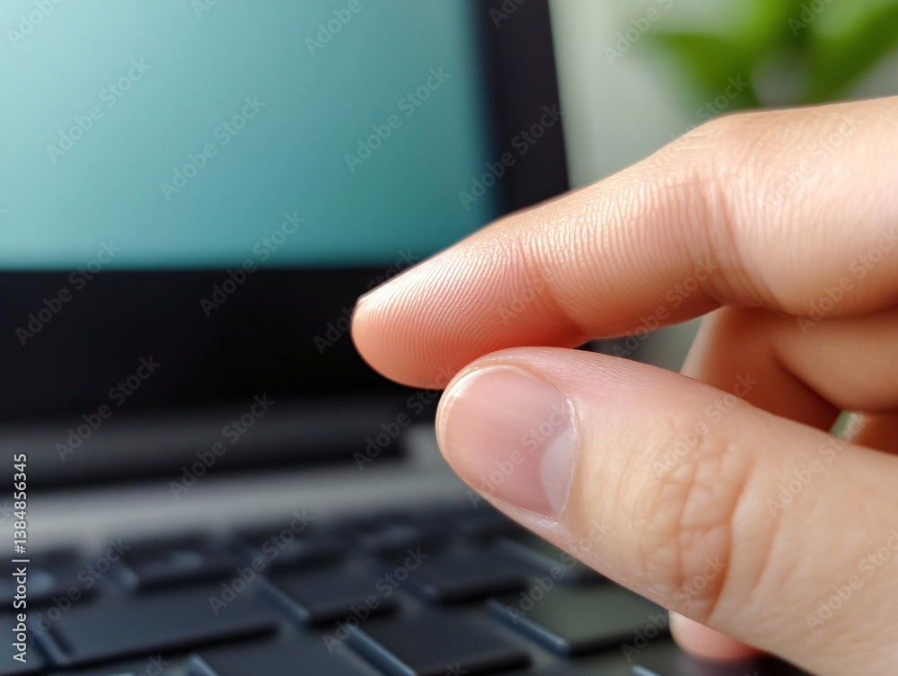 typing on laptop close up of fingers