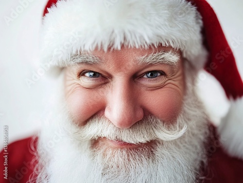 Obraz na płótnie portrait of a man wearing santa claus hat w salonie