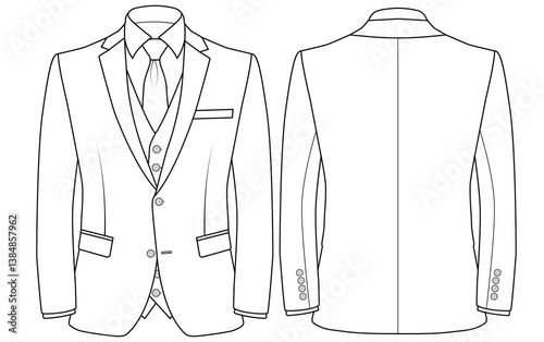Men's Suit Formal dress vector design
