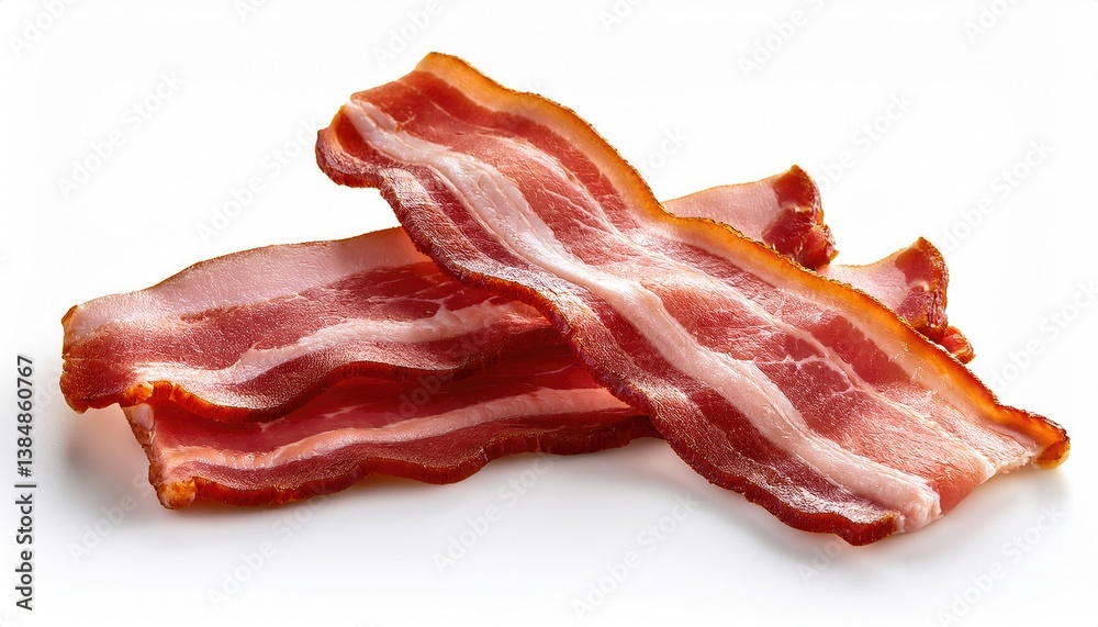 Obraz premium Sliced ham on white background