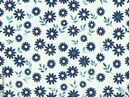 seamless pattern with flowers and leaves, floral pattern for textile design and digital papers, seamless background with leaves