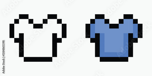 set T-shirt pixel art icon vector illustration.