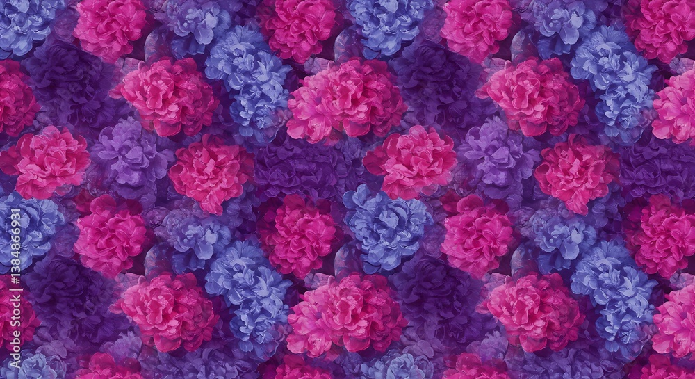 Obraz premium Crimson & Cobalt Bloom AI Generated