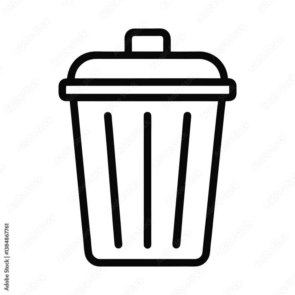 Trash Can Line Art. Trash Can Line Art.