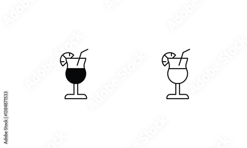 Mocktails icons set vector stock illustration