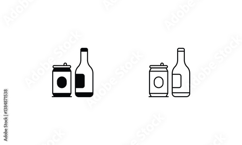 Beverages icons set vector stock illustration