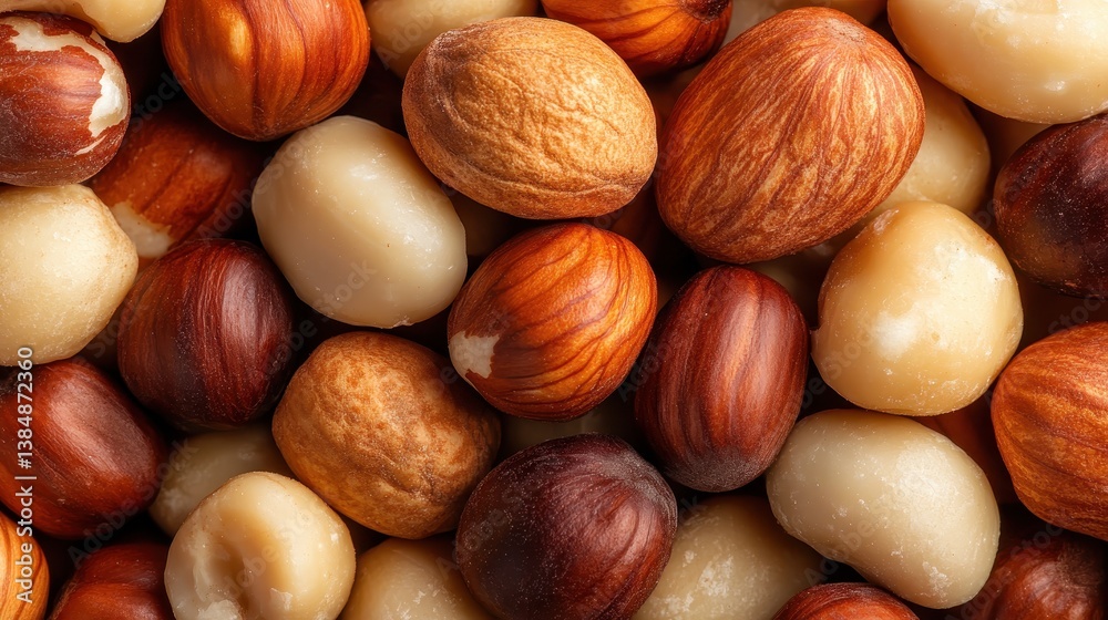 An intricate close-up view of various mixed nuts showcasing their rich textures and colors, symbolizing health, richness, and the joy of natural snacking. An intricate close-up view of various mixed nuts showcasing their rich textures and colors, symbolizing health, richness, and the joy of natural snacking.