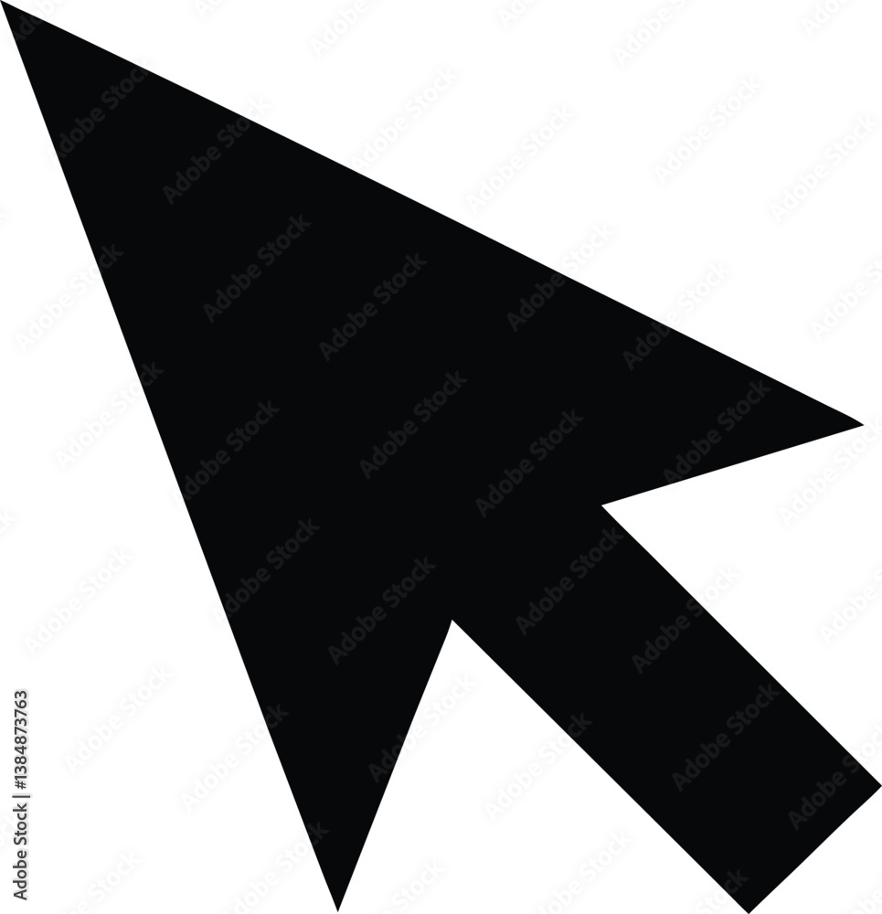 Computer Mouse Click Pointer Cursor Silhouette Black Vector Computer Mouse Click Pointer Cursor Silhouette Black Vector