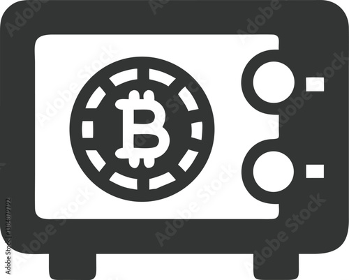 Bitcoin Safe Icon on Transparent Background Security Design