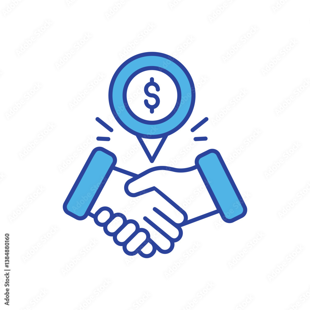 Handshake icon isolated on a white background. Vector illustration. Handshake icon isolated on a white background. Vector illustration.