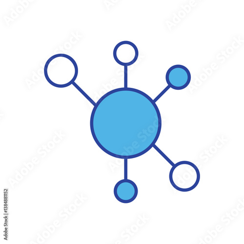 Network Nodes icon isolated on a white background. Vector illustration.