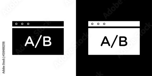 A B test icons vector set in solid flat style