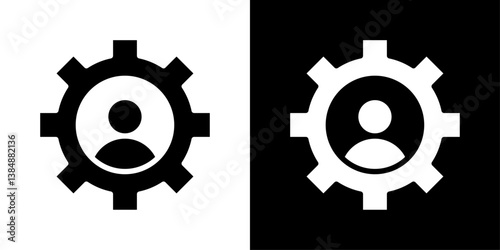 Account settings icons vector set in solid flat style
