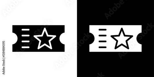 Event ticket icons vector set in solid flat style