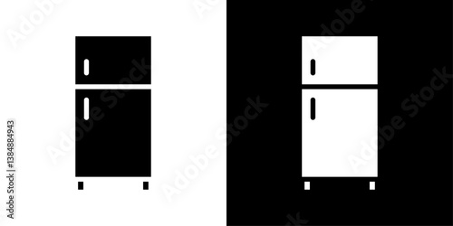 Fridge icons vector set in solid flat style