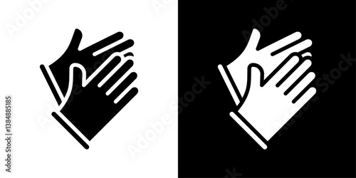 Glove icons vector set in solid flat style