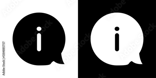 Info icons vector set in solid flat style