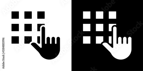 Keypad icons vector set in solid flat style