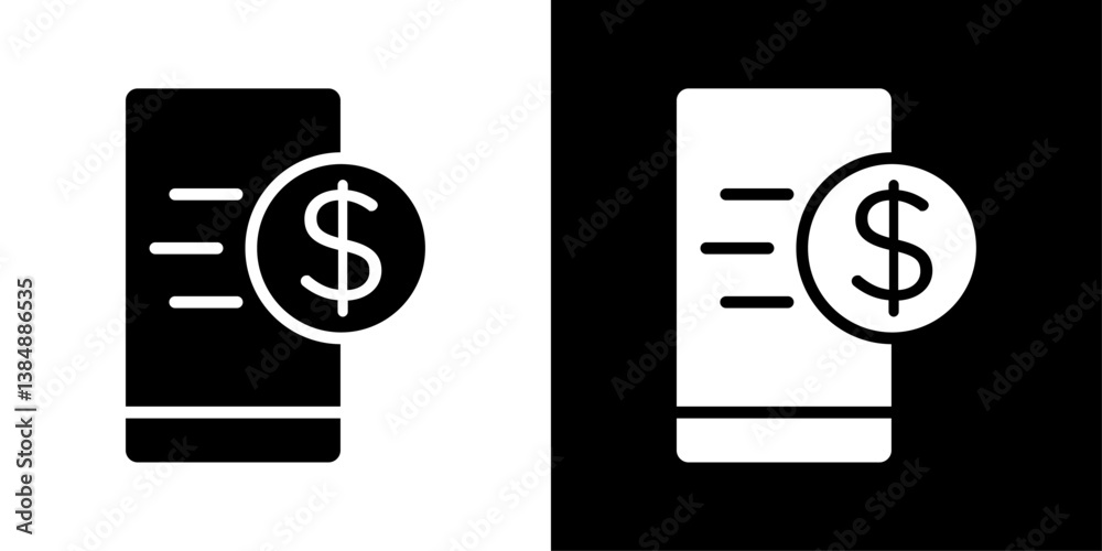Mobile banking icons vector set in solid flat style Mobile banking icons vector set in solid flat style